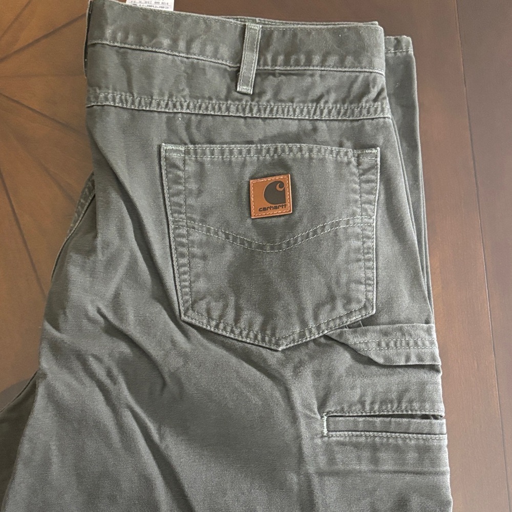 Carhartt Work Pants with Tool Pocket and Leather Logo Patch - barely worn